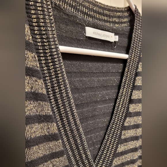 Stitches & Stripes Black & Gold Cardigan Size XL NWT * - Picture 7 of 11